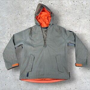Alps & Meters Patrol Anorak Mens Large Waxed Canvas Ski Jacket Pullover Brown